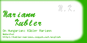 mariann kubler business card